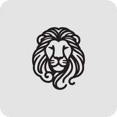 vector lion head logo design lion king logo and luxury design vector template. Lion black head vector silhouette icons icon set on white background.