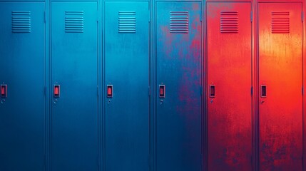 Fototapeta premium background featuring rows of lockers in minimalistic style.