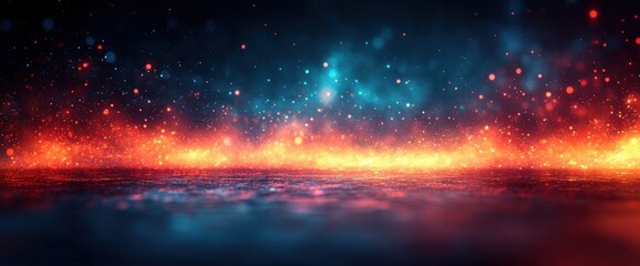 Fototapeta premium Abstract vibrant dynamic light streaks red teal grainy retro art style texture background design