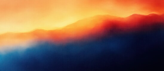 Obraz premium Gradient Abstract Painting Smooth Blue Orange Warm Tones Serene Soft Lighting Blending Colors