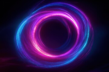 Vibrant Blue and Purple Circular Tech Design with Soft Neon Light