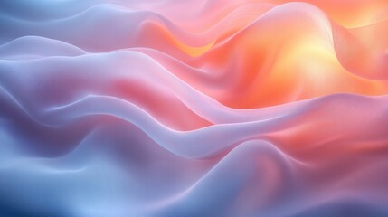 Obraz premium Abstract Flowing Design Minimalist Background Soft Pastel Colors Gradient 3D Render Close-Up