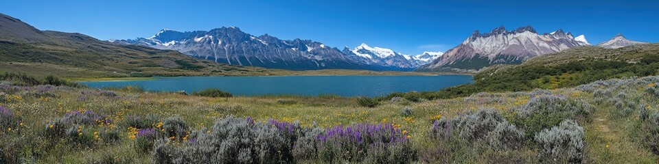 panorama  view reflection of the mountain in lake