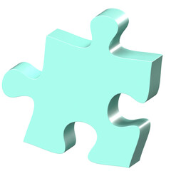 Single Light Teal 3D Puzzle Piece