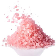 Himalayan pink salt on transparent background