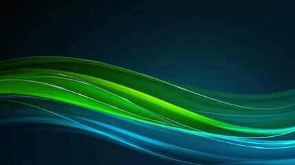 A smooth gradient of green and blue waves against a dark background, creating a serene and modern abstract design. Ideal for backgrounds or digital art.