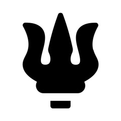 trident icon with glyph style, perfect for user interface projects