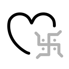 love swastik icon with duoline style, perfect for user interface projects