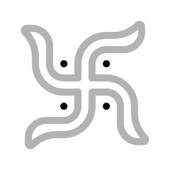 swastik icon with duoline style, perfect for user interface projects