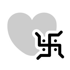 love swastik icon with bulk style, perfect for user interface projects