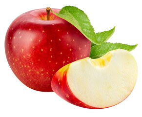 Fresh Red Apple isolated on white background, Red Gala Apple on white background PNG File..