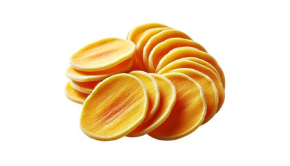 Slices of Dried Persimmon  Stacked Dried Fruit  Healthy Snack  Orange Dried Food  Circular