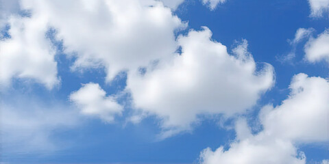 Blue sky with big white clouds