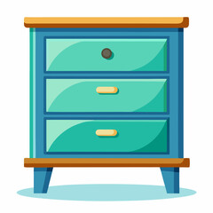 colorful illustration design of a nightstand cabinet