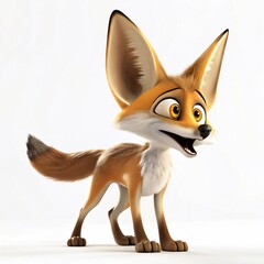 Obraz premium 3d illustration of fox isolated on a white background