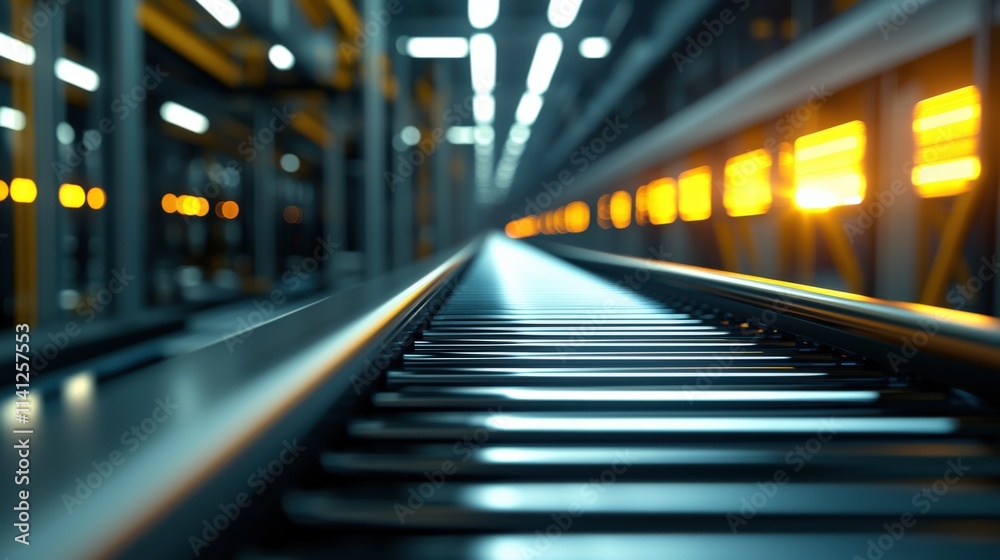 Aufkleber A robotic conveyor system moving components seamlessly through an automated factory