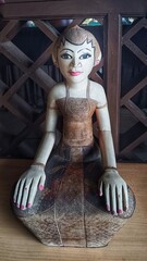 Traditional javanese statues for decoration interior of house