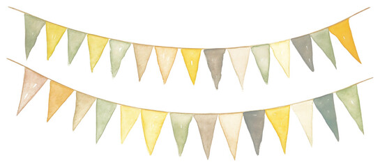 PNG Party flags lines as divider line watercolour illustration backgrounds white background celebration.
