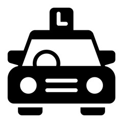 Learner Car glyph icon for driving and vehicle safety