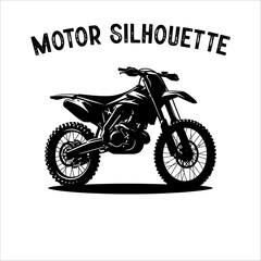 Dirt Bike Vector silhouette. Silhouette of a rider dirt motocross bike.