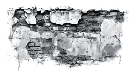 A wall with a lot of cracks and holes