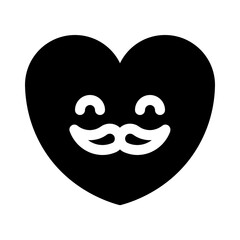 Fototapeta premium happy moustache icon with glyph style, perfect for user interface projects