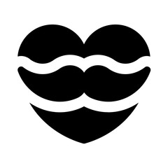 love movember icon with glyph style, perfect for user interface projects