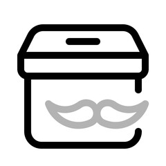 moustache alms icon with duoline style, perfect for user interface projects