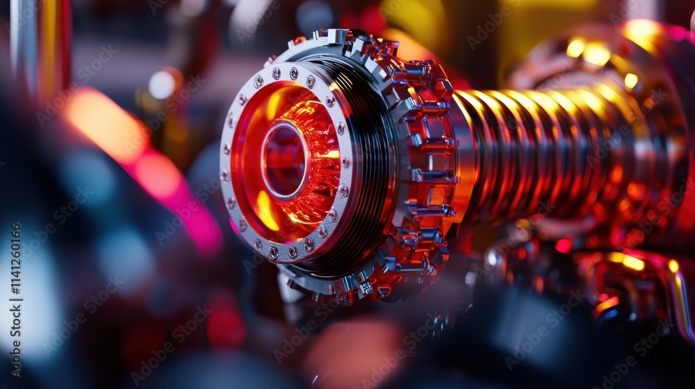 Aufkleber a detailed visualization of a turbocharger cutaway model, showing inner mechanisms and airflow paths