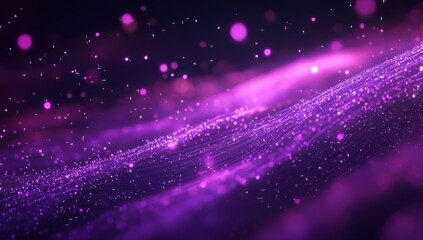 Fototapeta premium Abstract Purple Glow with Glimmering Particles