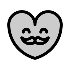 happy moustache icon with duotone style, perfect for user interface projects