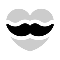 love movember icon with bulk style, perfect for user interface projects