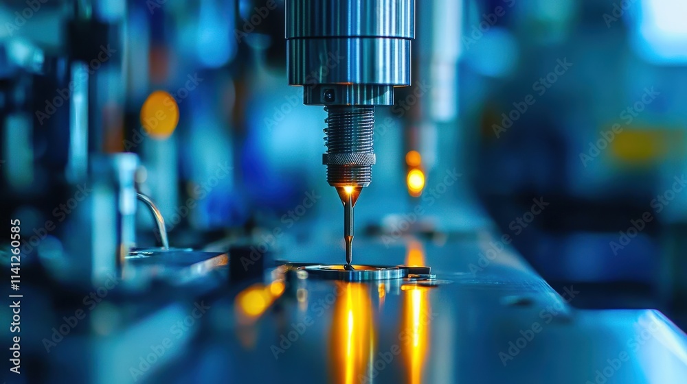 Poster a close-up of precision measuring tools used in manufacturing quality control