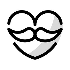 love movember icon with shady style, perfect for user interface projects
