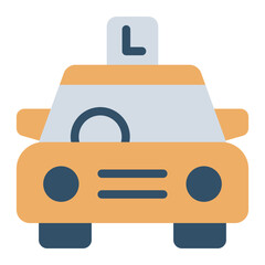 Learner Car flat icon for driving and vehicle safety