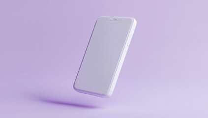 White Smartphone on Lavender Background