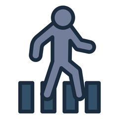 Pedestrian Crossing filled line icon for driving and road safety