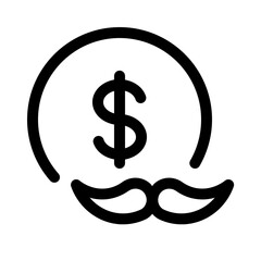 donation movember icon with line style, perfect for user interface projects