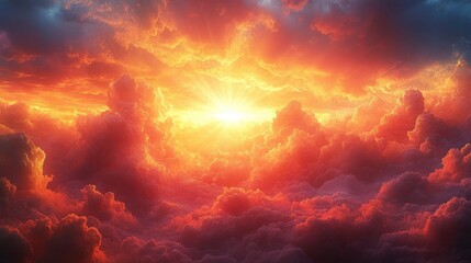 Fototapeta premium Vibrant Sky Sunlight Clouds Abstract Background