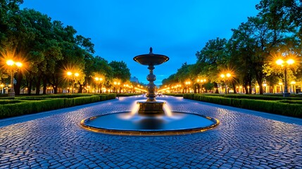 Quiet Moments in the Park Capturing Nighttime Serenity Urban Setting Landscape Photography