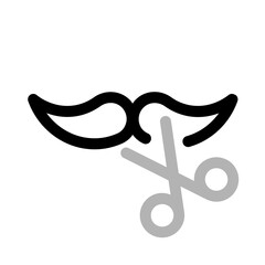 shaving moustache icon with duoline style, perfect for user interface projects
