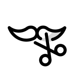 shaving moustache icon with shady style, perfect for user interface projects