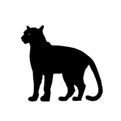 Black silhouette of a cougar.