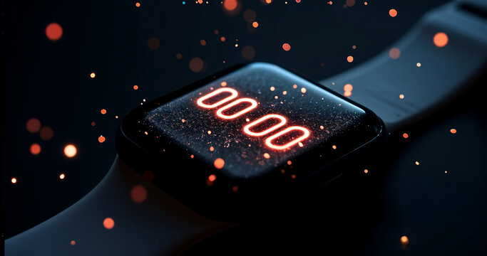 Futuristic Smartwatch Display with Midnight Glow