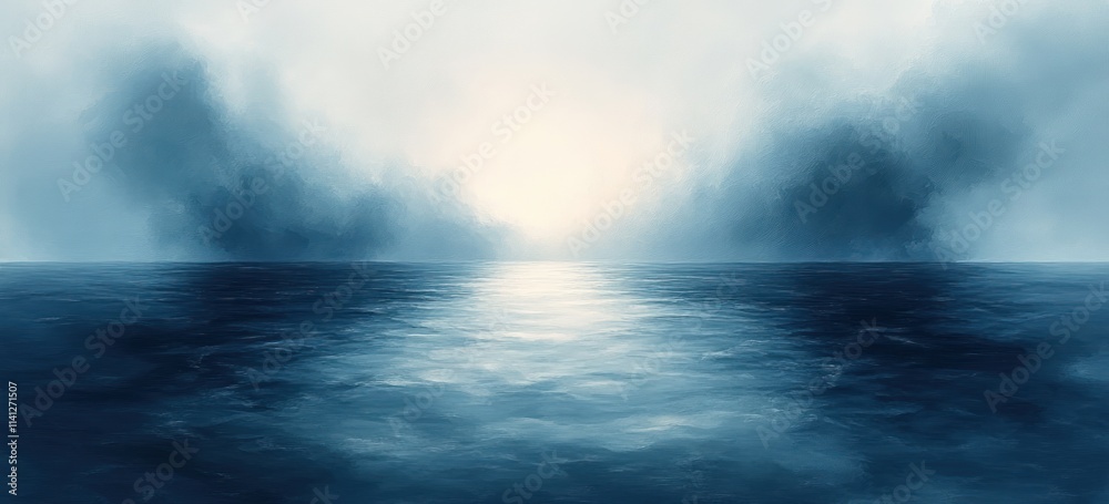 Poster Soft Gradient Abstract Light Blue and Gray Background with Smooth Textured Design