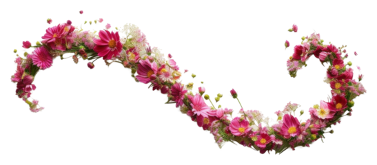 PNG Flat flower wave shape nature petal plant.