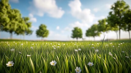 Obraz premium Quiet Moments in the Park Nature's Tranquility Grasslands Scenic View