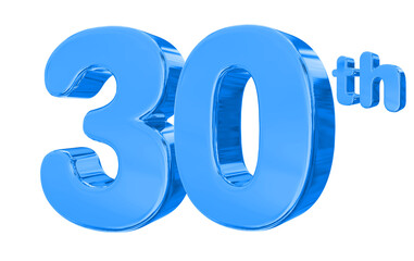 30 Anniversary Blue Number