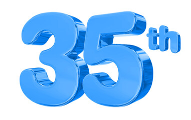 35 Anniversary Blue Number