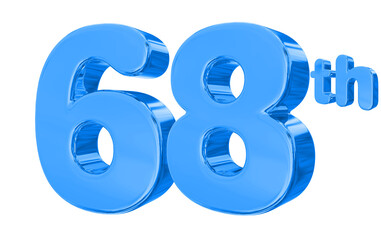 68 Anniversary Blue Number